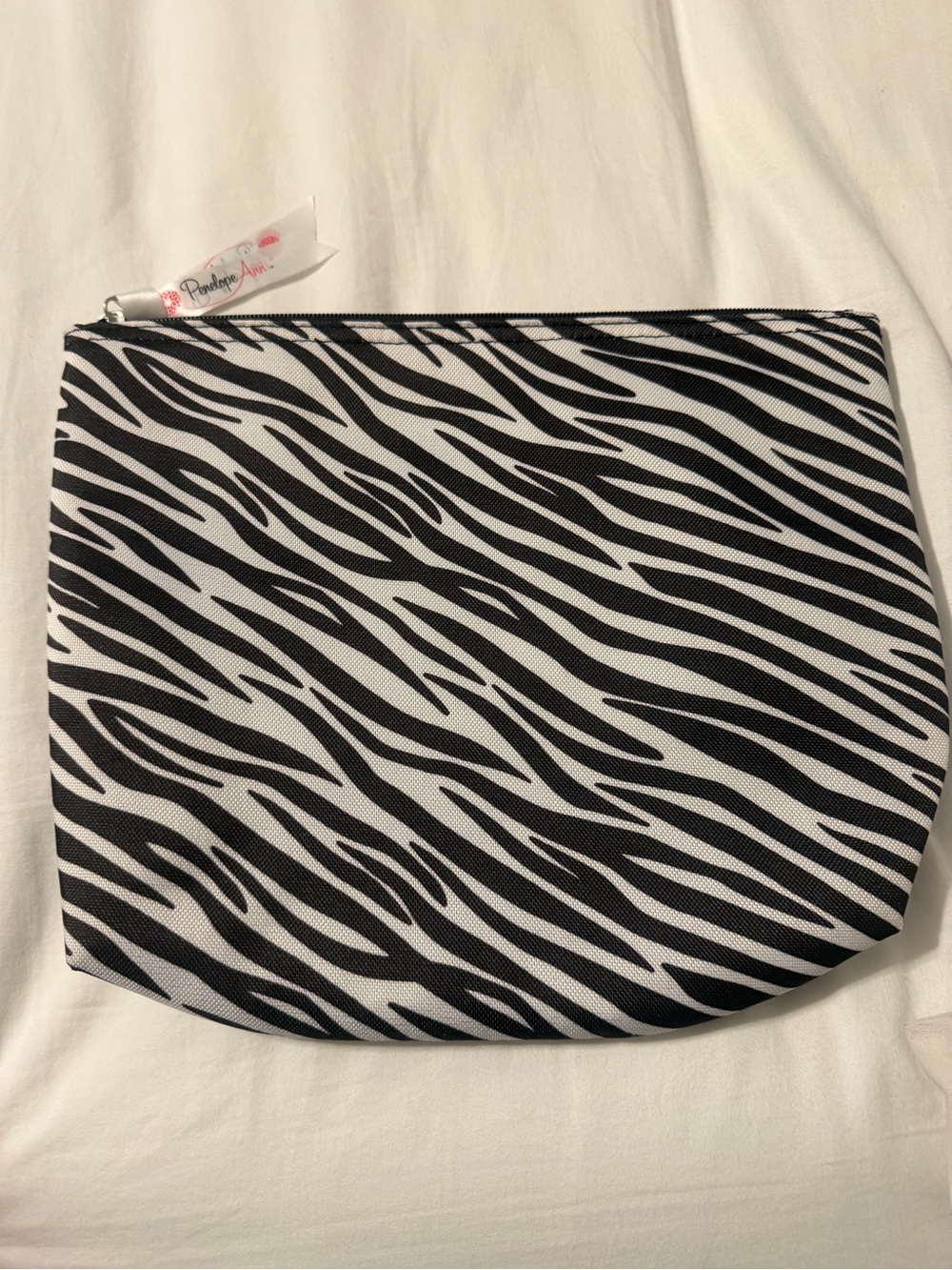 Zebra-Print Black & White Cosmetic Pouch - Stylish Organizer
